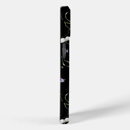 Wildblumen und Schmetterlinge auf Schwarz Case-Mate iPhone Hülle (Rückseite / Rechts)