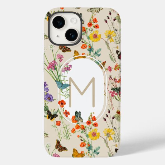 Wildblumen und Schmetterlinge Blumengarten Case-Mate iPhone Hülle (Rückseite)