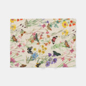 Wildblumen und Schmetterlinge Blumengarten Fleecedecke (Vorderseite (Horizontal))