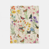 Wildblumen und Schmetterlinge Blumengarten Fleecedecke (Vorderseite)