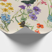 Wildblumen und Schmetterlinge Blumengarten Geschenkpapier (Ecke)