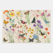 Wildblumen und Schmetterlinge Blumengarten Geschenkpapier Set (Vorderseite 3)
