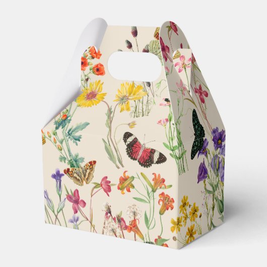 Wildblumen und Schmetterlinge Blumengarten Geschenkschachtel (Vorderseite)