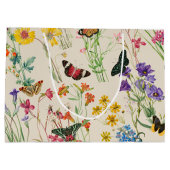 Wildblumen und Schmetterlinge Blumengarten Große Geschenktüte (Rückseite)
