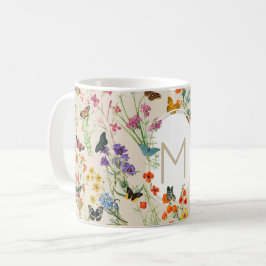 Wildblumen und Schmetterlinge Blumengarten Kaffeetasse