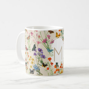 Wildblumen und Schmetterlinge Blumengarten Kaffeetasse