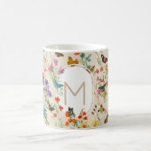 Wildblumen und Schmetterlinge Blumengarten Kaffeetasse (Mittel)