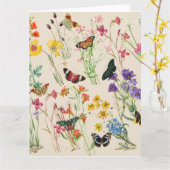 Wildblumen und Schmetterlinge Blumengarten Karte (Gelbe Blume)