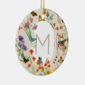 Wildblumen und Schmetterlinge Blumengarten Keramik Ornament (Rechts)