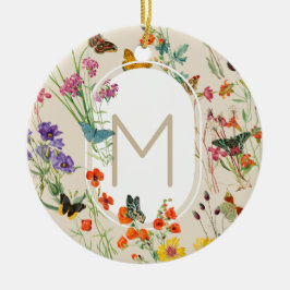 Wildblumen und Schmetterlinge Blumengarten Keramik Ornament