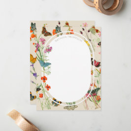 Wildblumen und Schmetterlinge Blumengarten Mitteilungskarte