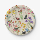 Wildblumen und Schmetterlinge Blumengarten Pappteller (Vorderseite)