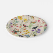 Wildblumen und Schmetterlinge Blumengarten Pappteller (Schrägansicht)