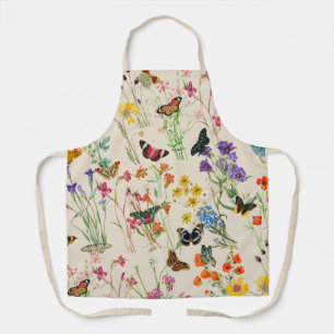 Wildblumen und Schmetterlinge Blumengarten Schürze
