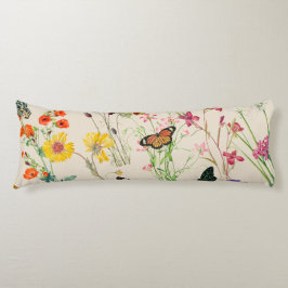 Wildblumen und Schmetterlinge Blumengarten Seitenschläferkissen