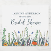 Wildblumen und Schmetterlinge Brautparty Alkoholflaschenetikett (Einzelnes Label)