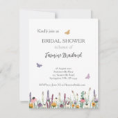 Wildblumen und Schmetterlinge Brautparty Einladung (Vorderseite)