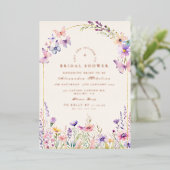 Wildblumen und Schmetterlinge Brautparty Folieneinladung (Stehend vorne)