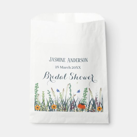 Wildblumen und Schmetterlinge Brautparty Geschenktütchen (Vorderseite)