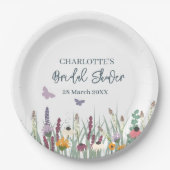 Wildblumen und Schmetterlinge Brautparty Party Pappteller (Vorderseite)
