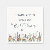 Wildblumen und Schmetterlinge Brautparty Party Serviette (Vorderseite)