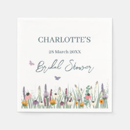 Wildblumen und Schmetterlinge Brautparty Party Serviette