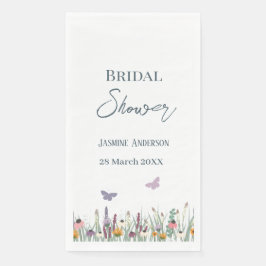 Wildblumen und Schmetterlinge Brautparty Party Serviette