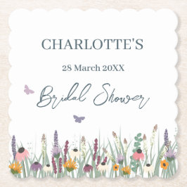 Wildblumen und Schmetterlinge Brautparty Party Untersetzer