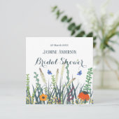 Wildblumen und Schmetterlinge Brautparty Save The Date (Stehend Vorderseite)