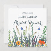 Wildblumen und Schmetterlinge Brautparty Save The Date (Vorderseite)