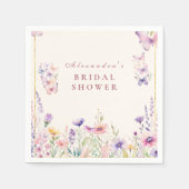 Wildblumen und Schmetterlinge Brautparty Serviette (Vorderseite)