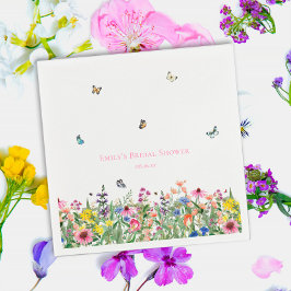 Wildblumen und Schmetterlinge Brautparty Serviette