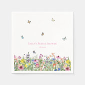 Wildblumen und Schmetterlinge Brautparty Serviette (Vorderseite)