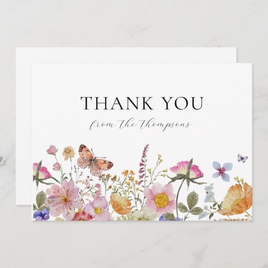 Wildblumen und Schmetterlinge Dusche Danke (Vorne/Hinten)