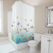 Wildblumen und Schmetterlinge Duschvorhang (Beispiel)