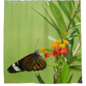 Wildblumen und Schmetterlinge Duschvorhang (Vorderseite)