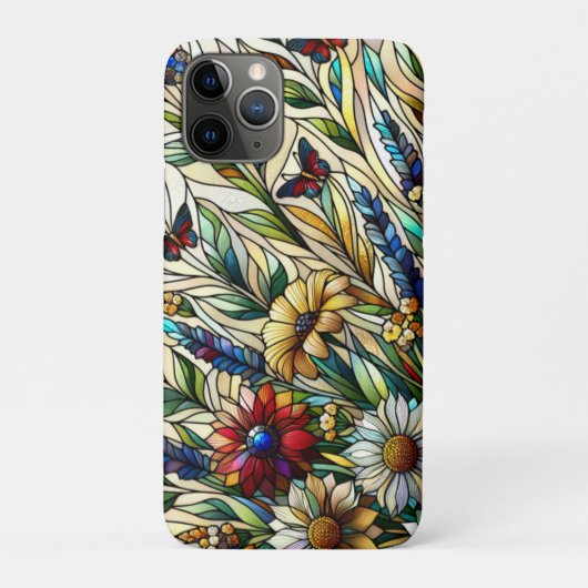 Wildblumen und Schmetterlinge für die Hartglaskons Case-Mate iPhone Hülle (Rückseite)