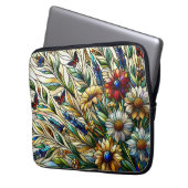 Wildblumen und Schmetterlinge für die Hartglaskons Laptopschutzhülle (Vorderseite Links)