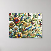 Wildblumen und Schmetterlinge für die Hartglaskons Leinwanddruck (Vorderseite)