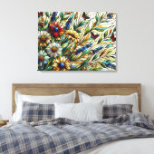 Wildblumen und Schmetterlinge für die Hartglaskons Leinwanddruck (Insitu (Schlafzimmer))