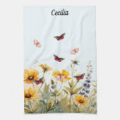 Wildblumen und Schmetterlinge Geschirrtuch (Vertikal)
