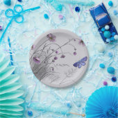 Wildblumen und Schmetterlinge Pappteller (Party)