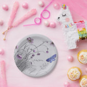 Wildblumen und Schmetterlinge Pappteller (Party)