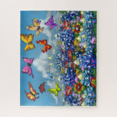 Wildblumen und Schmetterlinge Puzzle (Vertikal)
