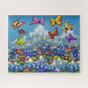Wildblumen und Schmetterlinge Puzzle