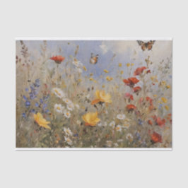 Wildblumen und Schmetterlinge Seidenpapier