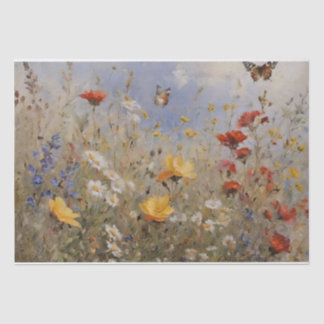 Wildblumen und Schmetterlinge Seidenpapier