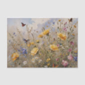 Wildblumen und Schmetterlinge Seidenpapier (Vorderseite)