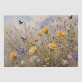Wildblumen und Schmetterlinge Seidenpapier