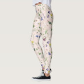 Wildblumen und Schmetterlinge Wasserfarben-Muster Leggings (Links)